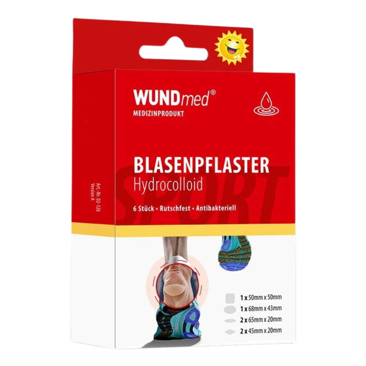 WUNDmed Gesundheit Blasenpflaster Sport hydrocolloid 6er