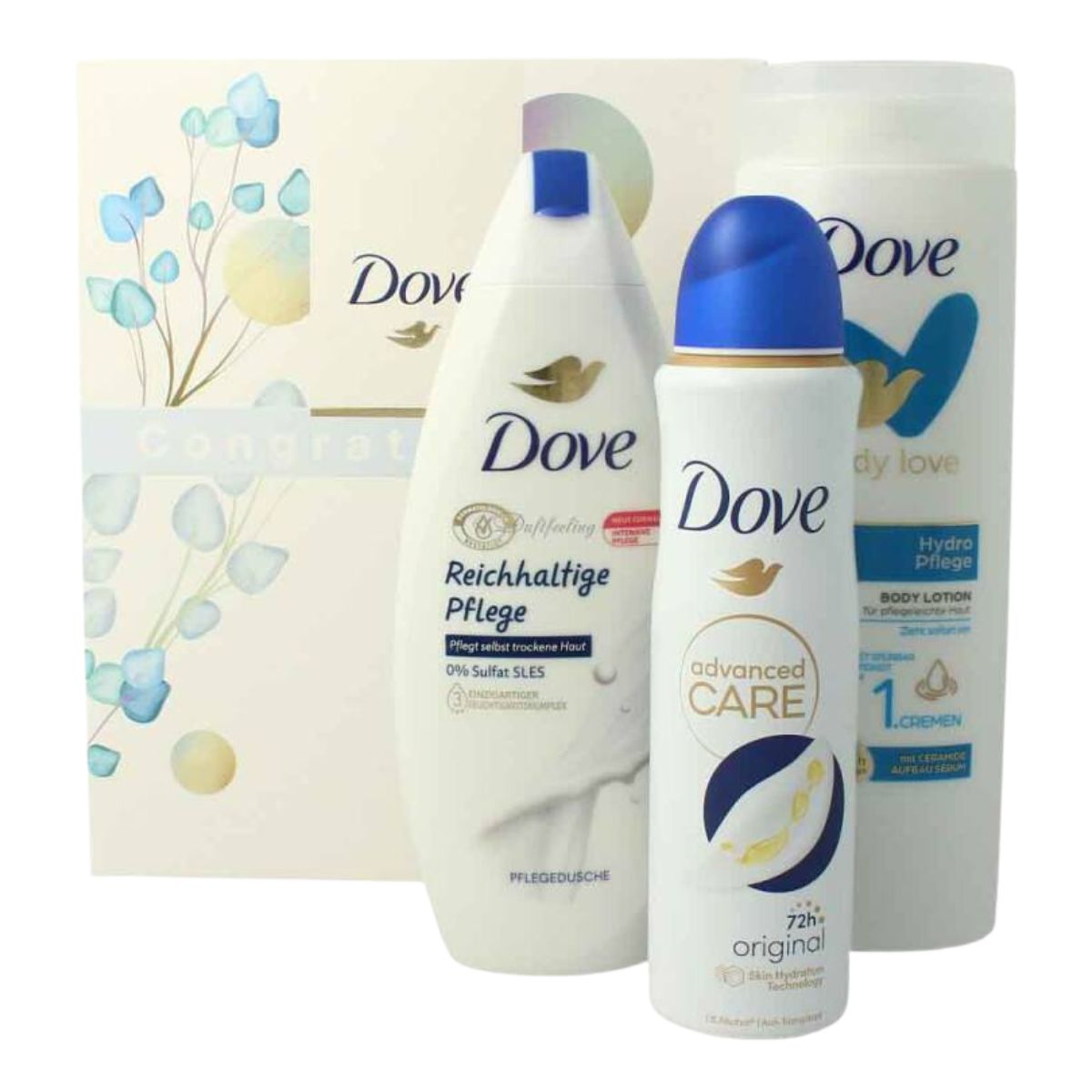 Dove ''Thank you'' Deospray, Dusch und Bodylotion Geschenkset
