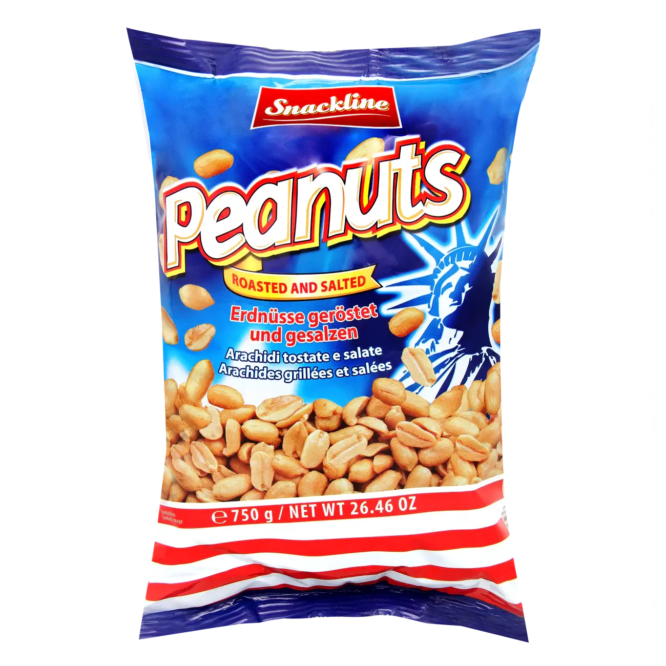 Snackline Erdnüsse geröstet und gesalzen 750g