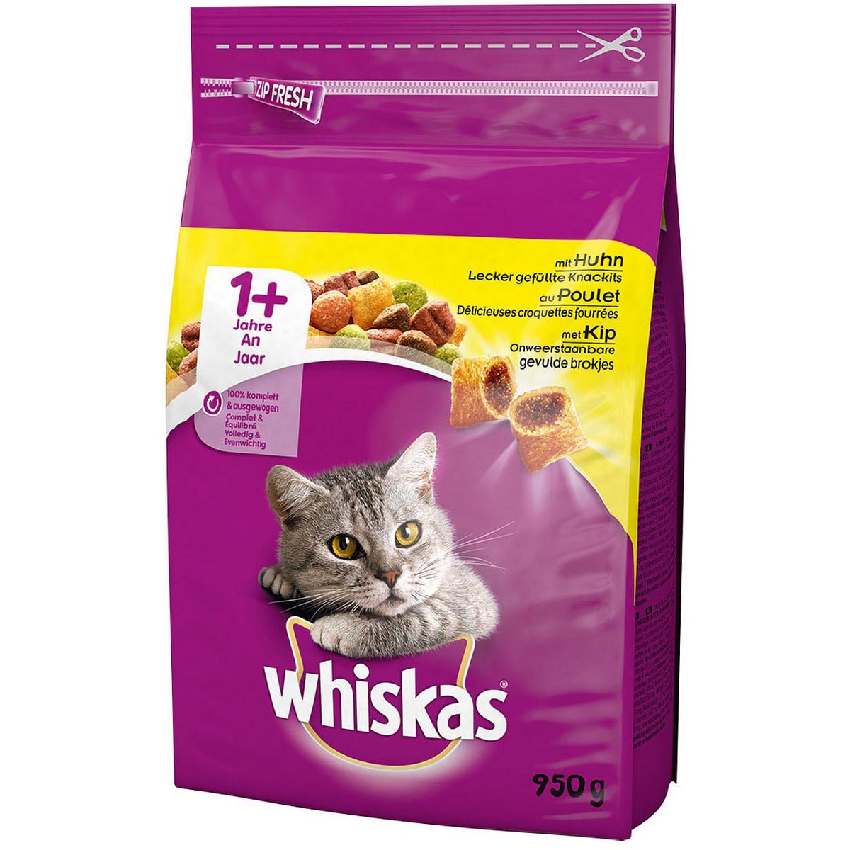 Whiskas Trockenfutter mit Huhn 1+ Monate 950g