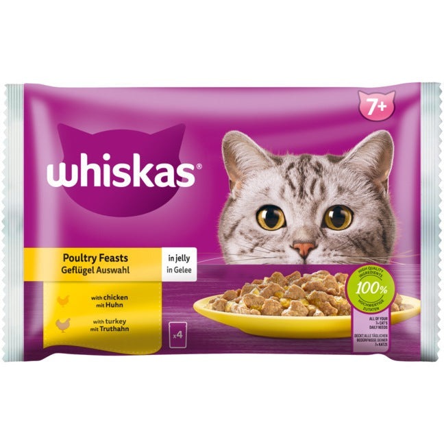 Whiskas Geflügelauswahl in Gelee 4 x 85g mit Huhn