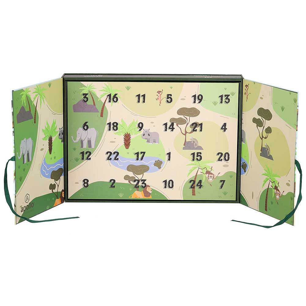 Apollo Socken-Adventskalender «Zoo» – Kalender geöffnet