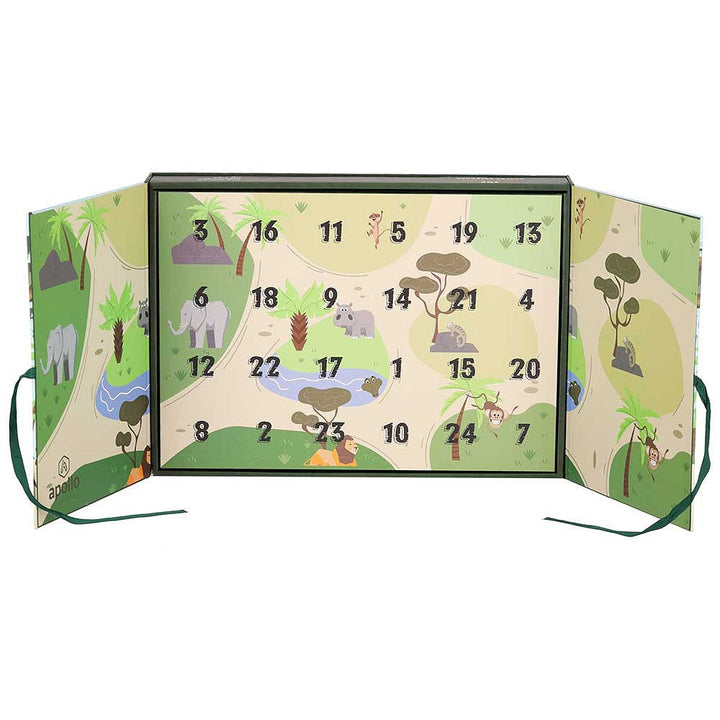 Apollo Socken-Adventskalender «Zoo» – Kalender geöffnet