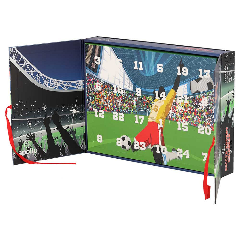 Apollo Socken-Adventskalender «Soccer» – Kalender geöffnet, schräg