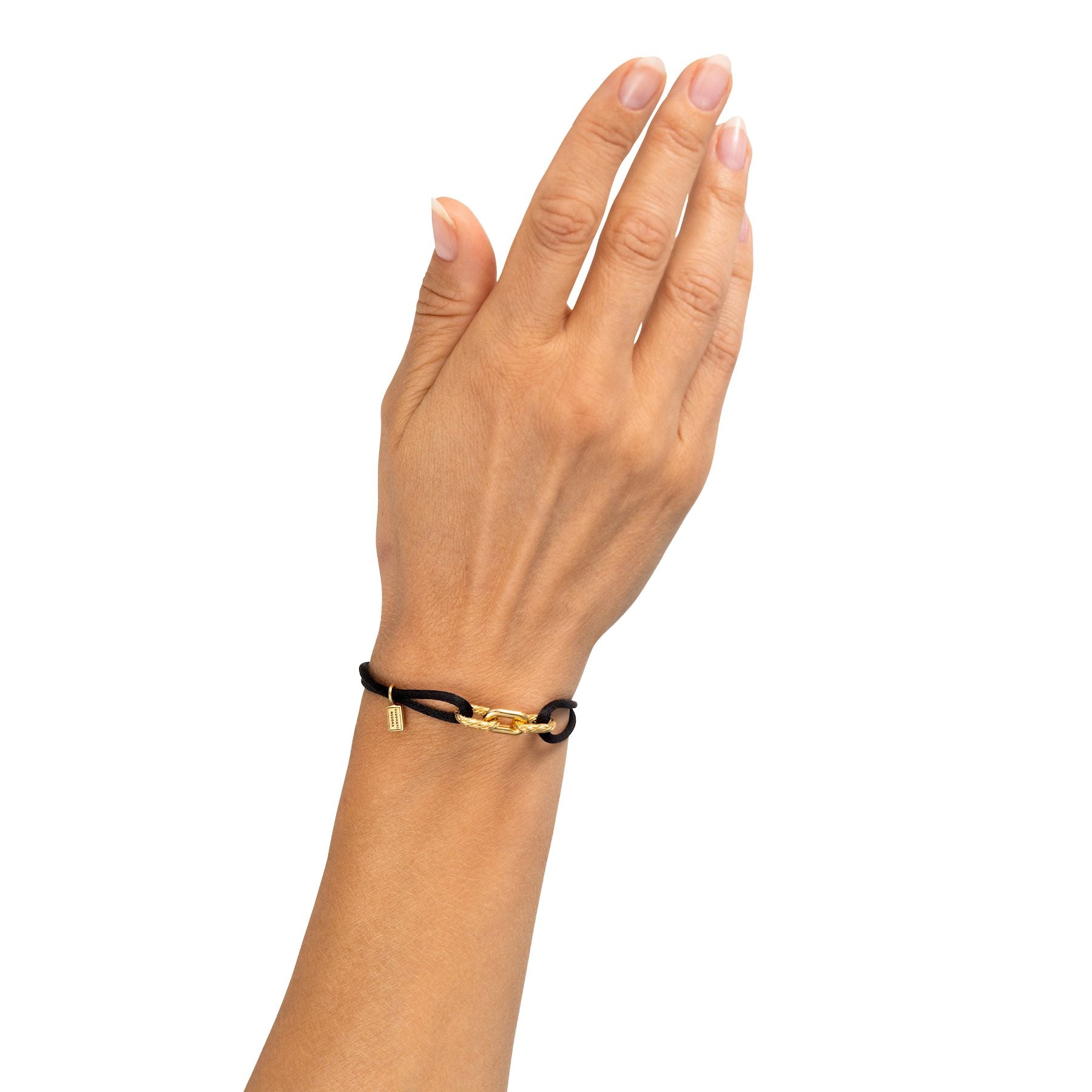 Buddha to Buddha Katja Cord Bracelet Gold Vermeil Black