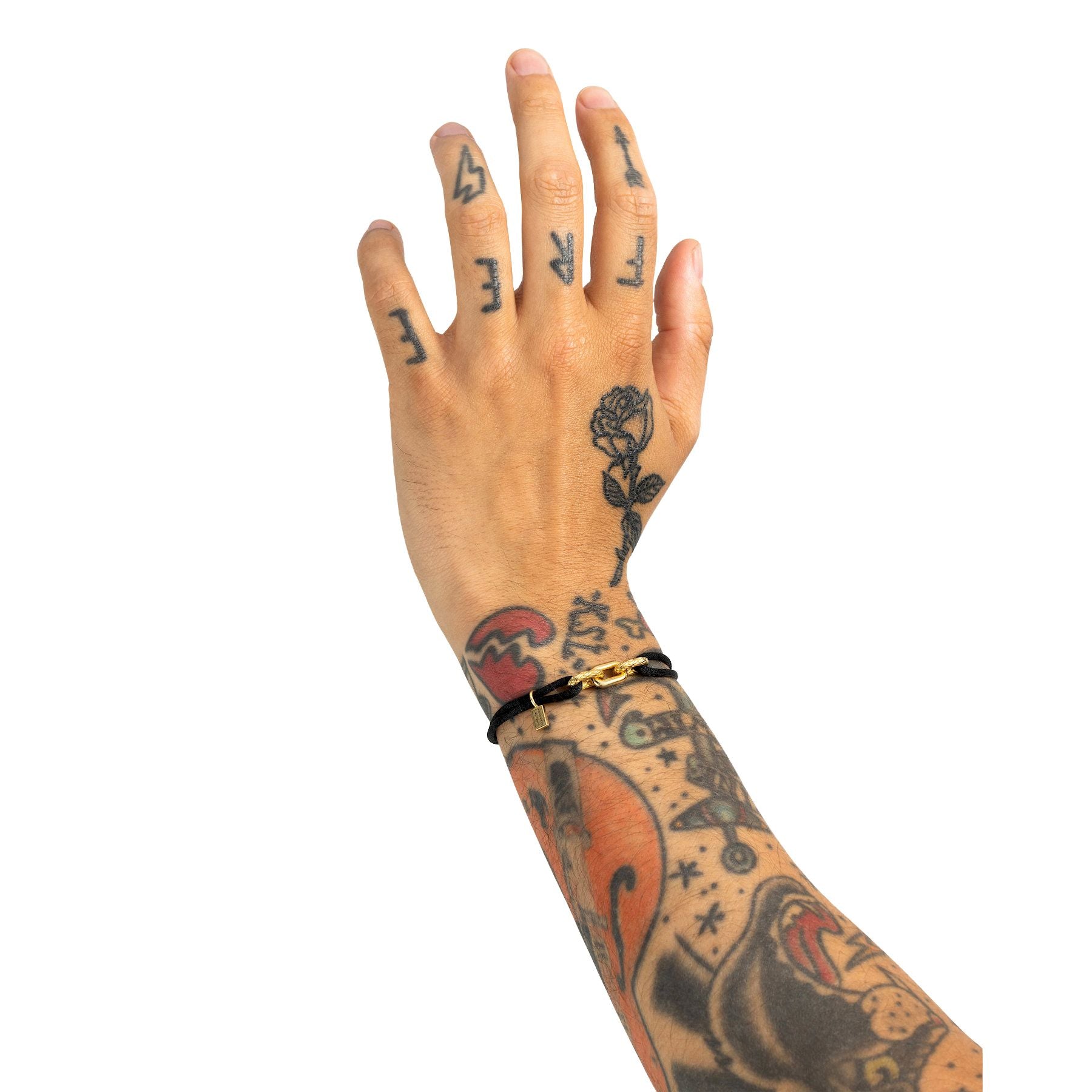 Buddha to Buddha Katja Cord Bracelet Gold Vermeil Black