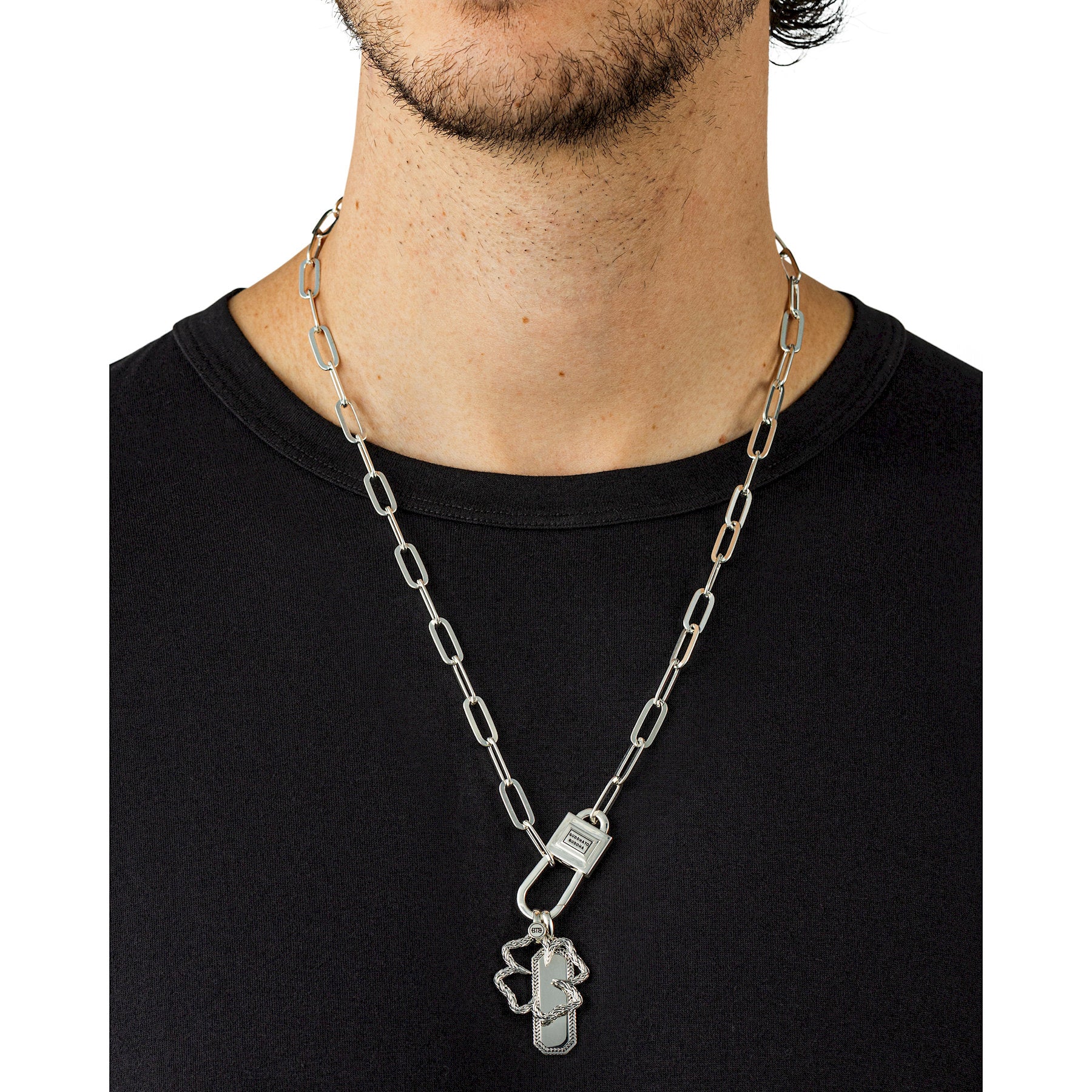 Buddha to Buddha Barbara Octagon Tag Hanger Zilver