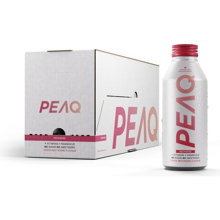 PEAQ Peach Nectarine Recharge Swiss Performance Water 473ml 12er Pack
