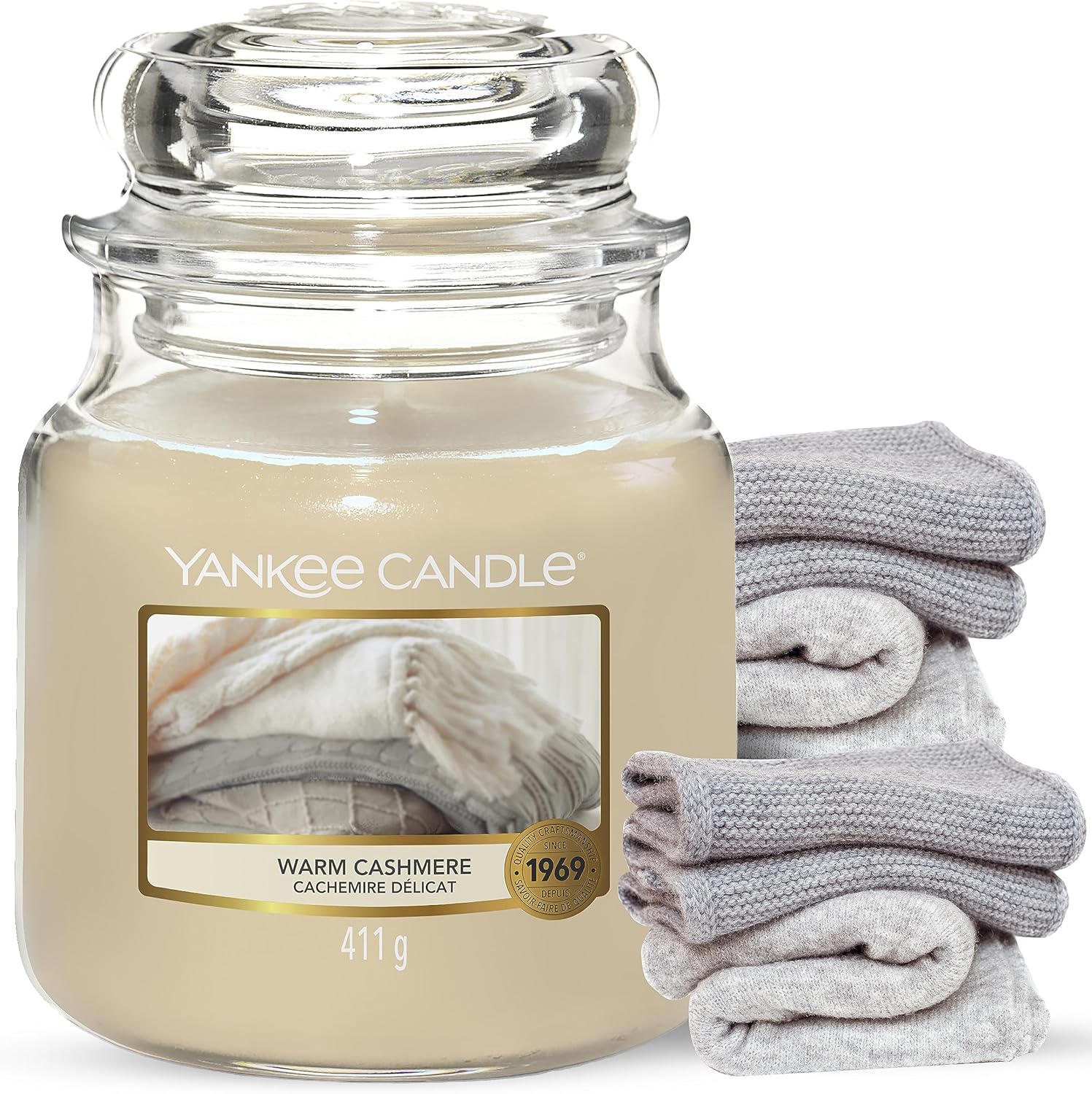 Yankee Candle Warm Cashmere Duftkerze - mittel (411g)