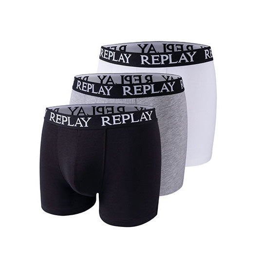 Replay Basic Cuff Logo 3pcs Boxershorts Herren