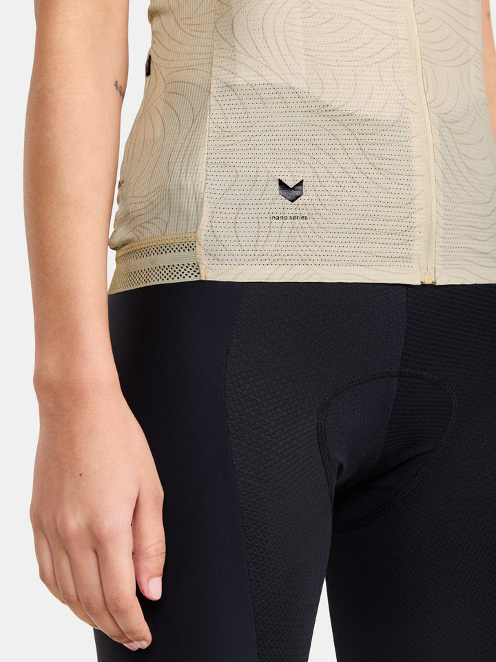 Craft PRO Nano Velotrikot Damen – Beige/Schwarz