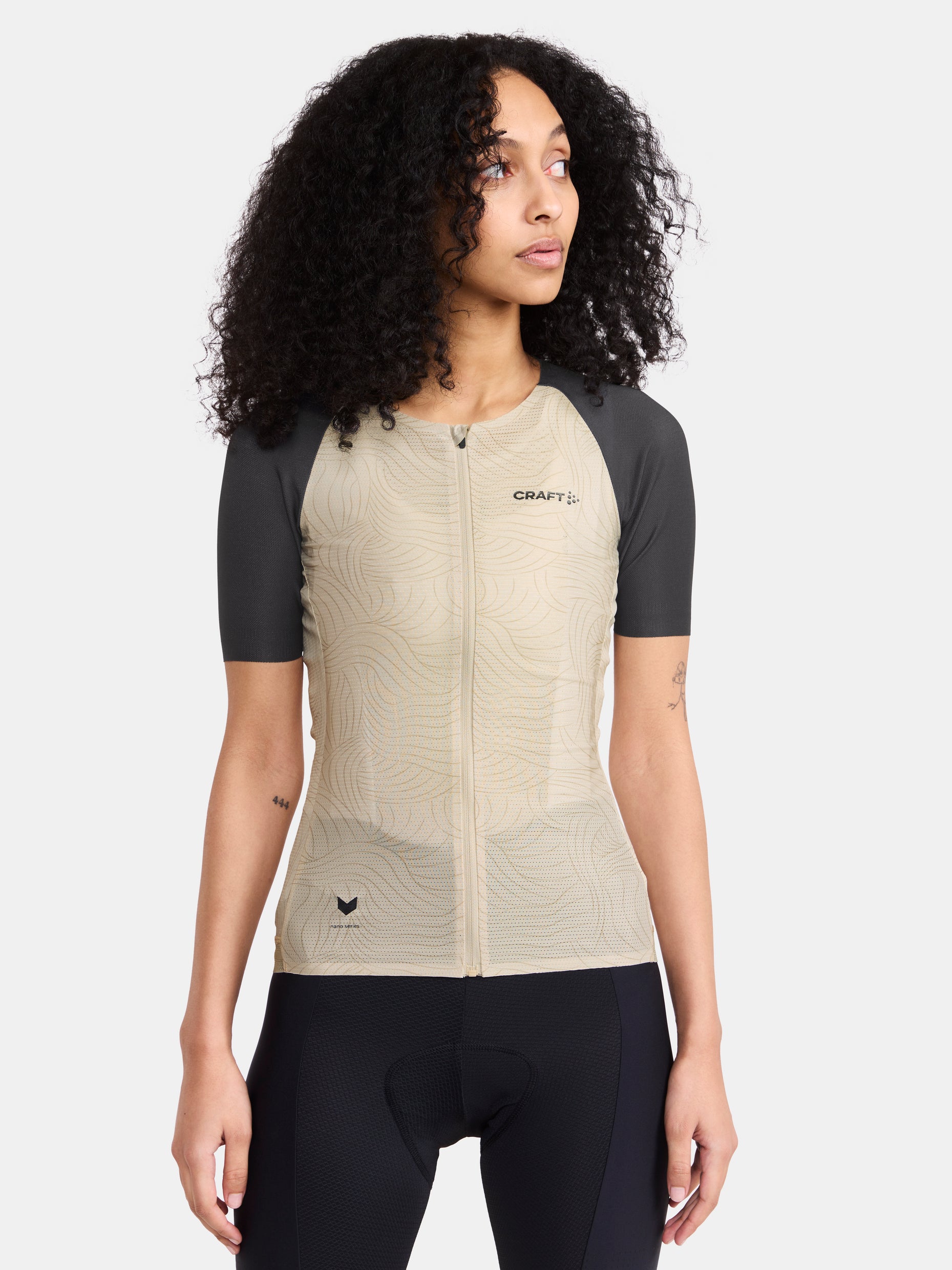 Craft PRO Nano Velotrikot Damen – Beige/Schwarz