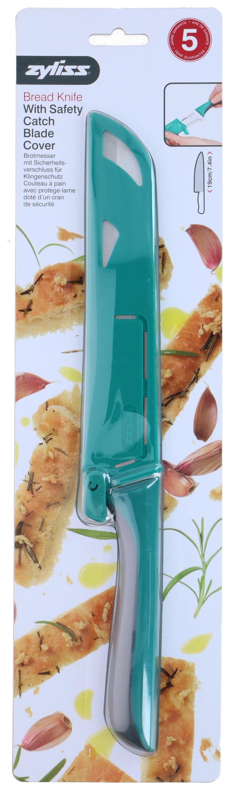 Brotmesser 19cm mit Klingenschutz – ohne Farbe