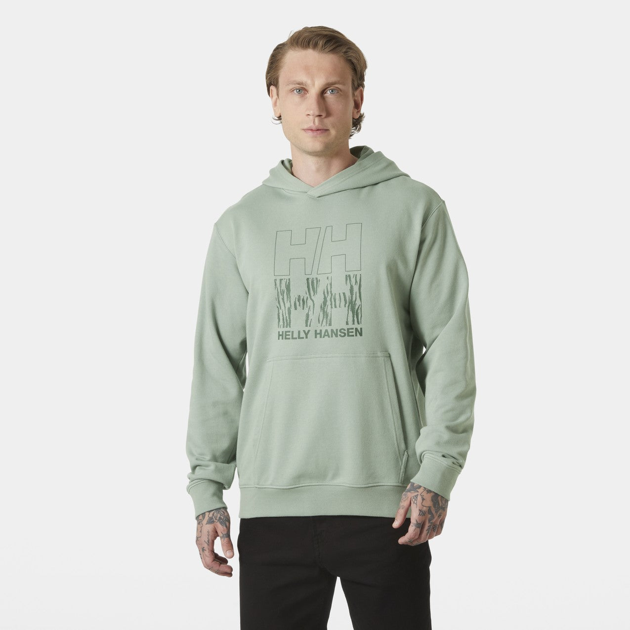 Helly Hansen Core Graphic Kapuzensweatshirt Herren – Eucalyptus