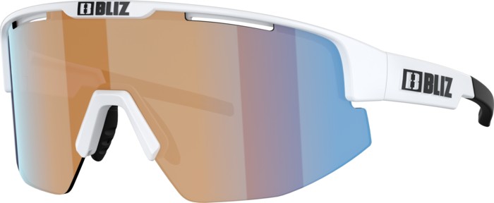 Bliz Matrix Small Sonnenbrille – Matt white/nano optics nordic ligh coral - orange w blue multi