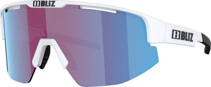 Bliz Matrix Small Sonnenbrille – Matt white/nano optics nordic light begonia - violet w blue multi