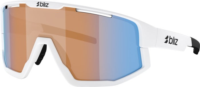 Bliz Fusion Small Sonnenbrille – Matt white/nano optics nordic ligh coral - orange w blue multi