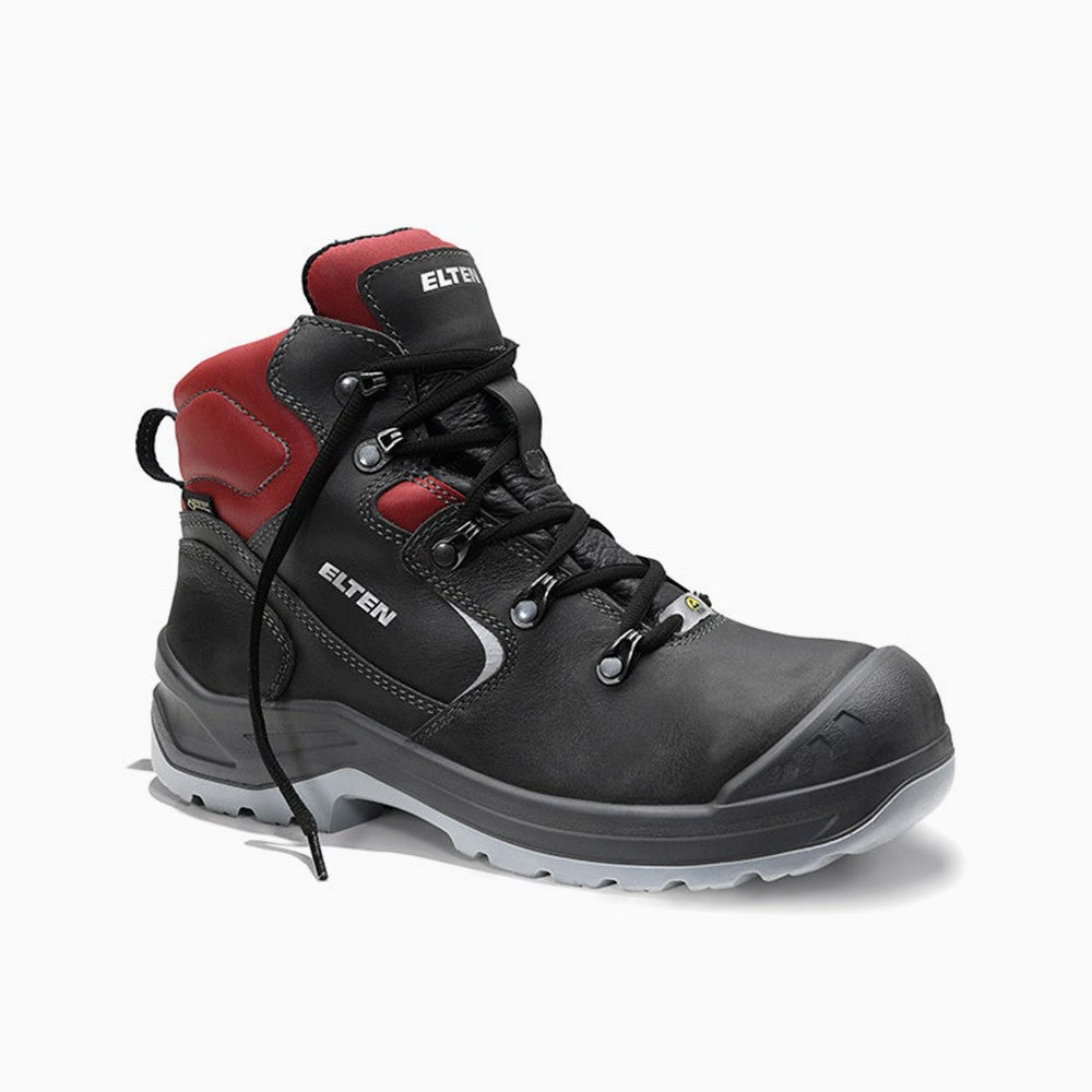 ELTEN Lena GTX Black-Red Mid ESD Sicherheitsstiefel Damen – Schwarz/rot