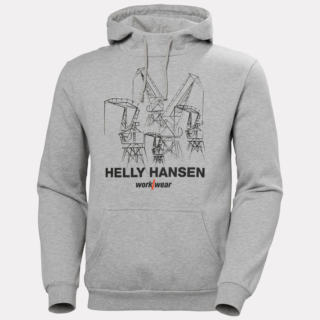 Helly Hansen Workwear Manchester Graphic Kapuzensweatshirt Herren – Light Grey Melange