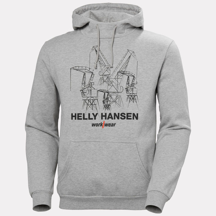 Helly Hansen Workwear Manchester Graphic Kapuzensweatshirt Herren – Light Grey Melange