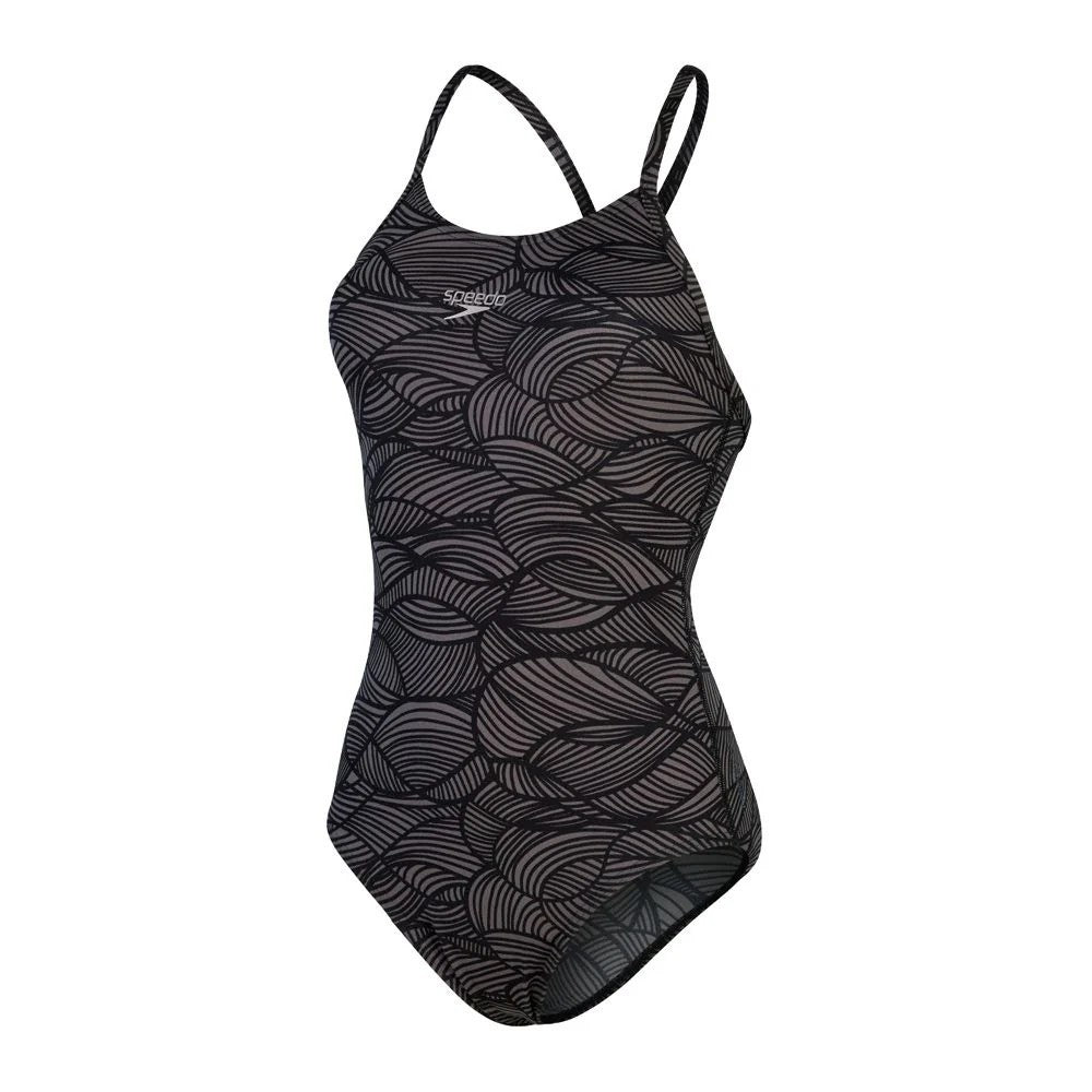 Speedo Allover Fixed Crossback Badeanzug