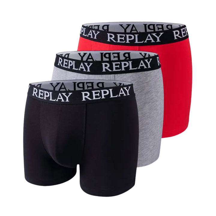 Replay Basic Cuff Logo 3pcs Boxershorts Herren