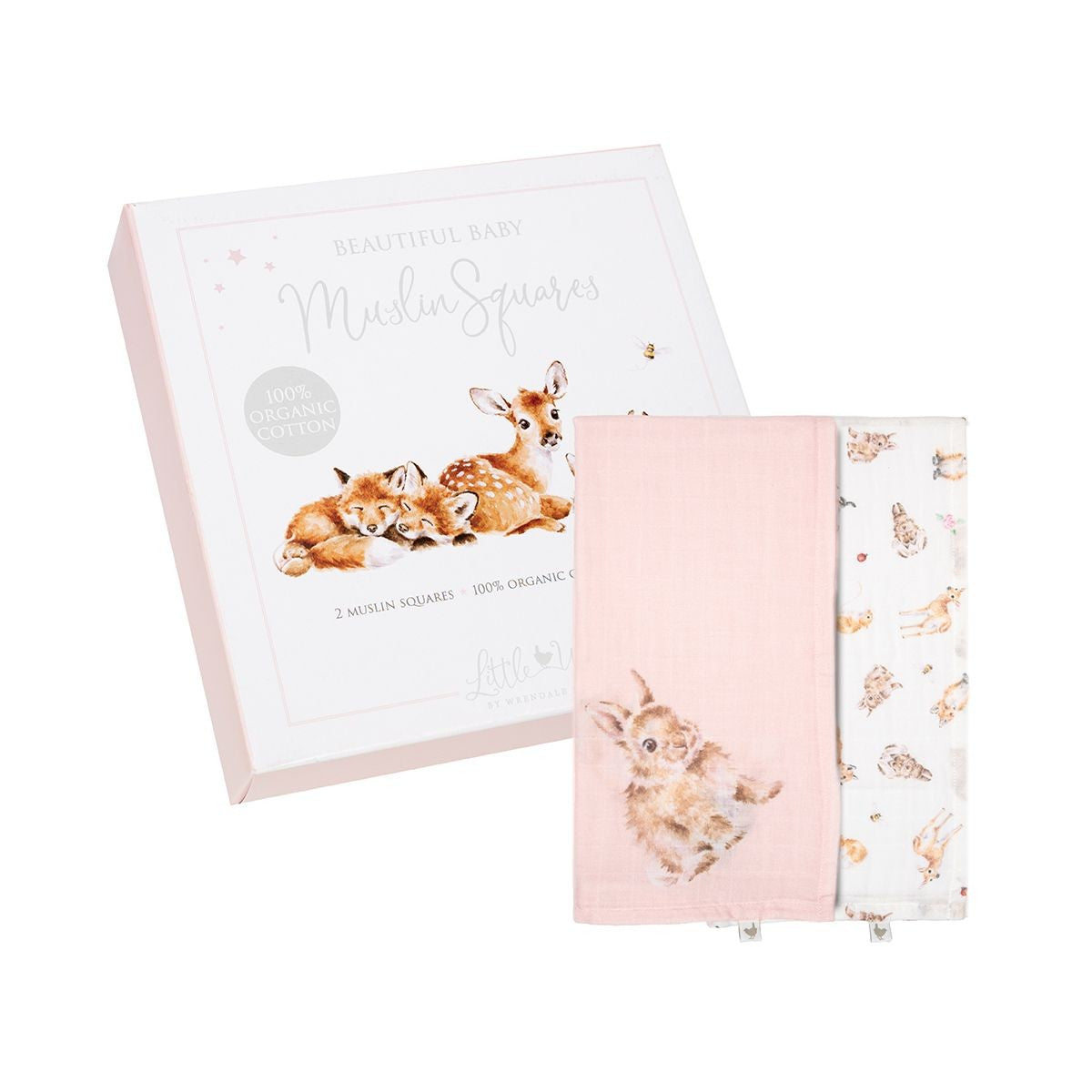 Wrendale Little Forest Musselintücher 2er-Set – Ohne farbe