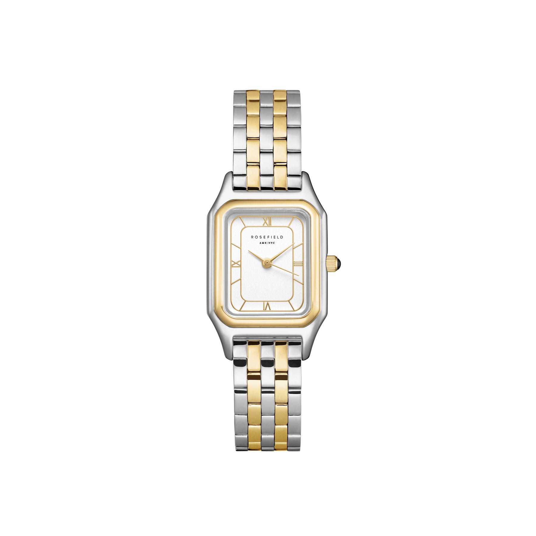 Rosefield Ivy White Gold Roman numbers Steel Strap Duotone