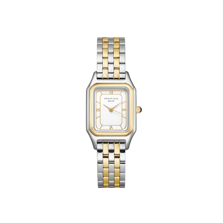 Rosefield Ivy White Gold Roman numbers Steel Strap Duotone