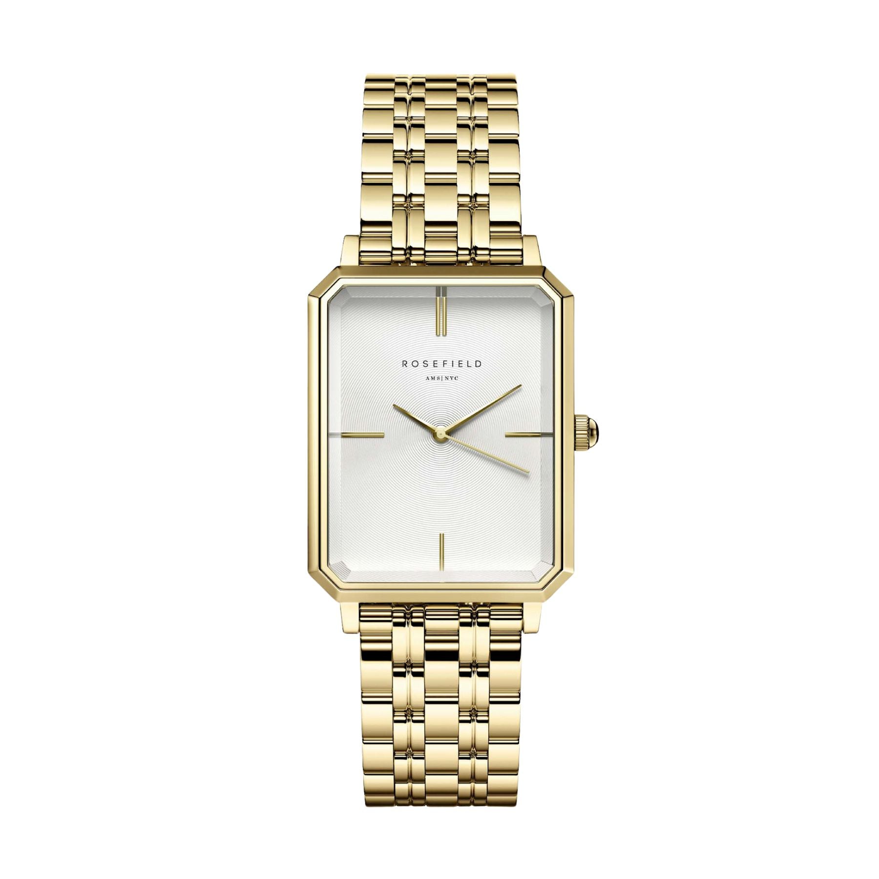 Rosefield The Octagon White Sunray Steel Gold