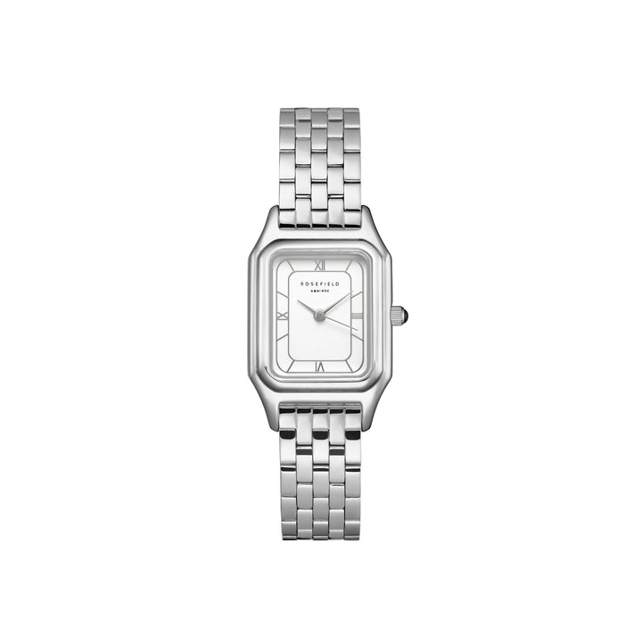Rosefield Ivy White Silver Roman numbers Steel Strap Silver