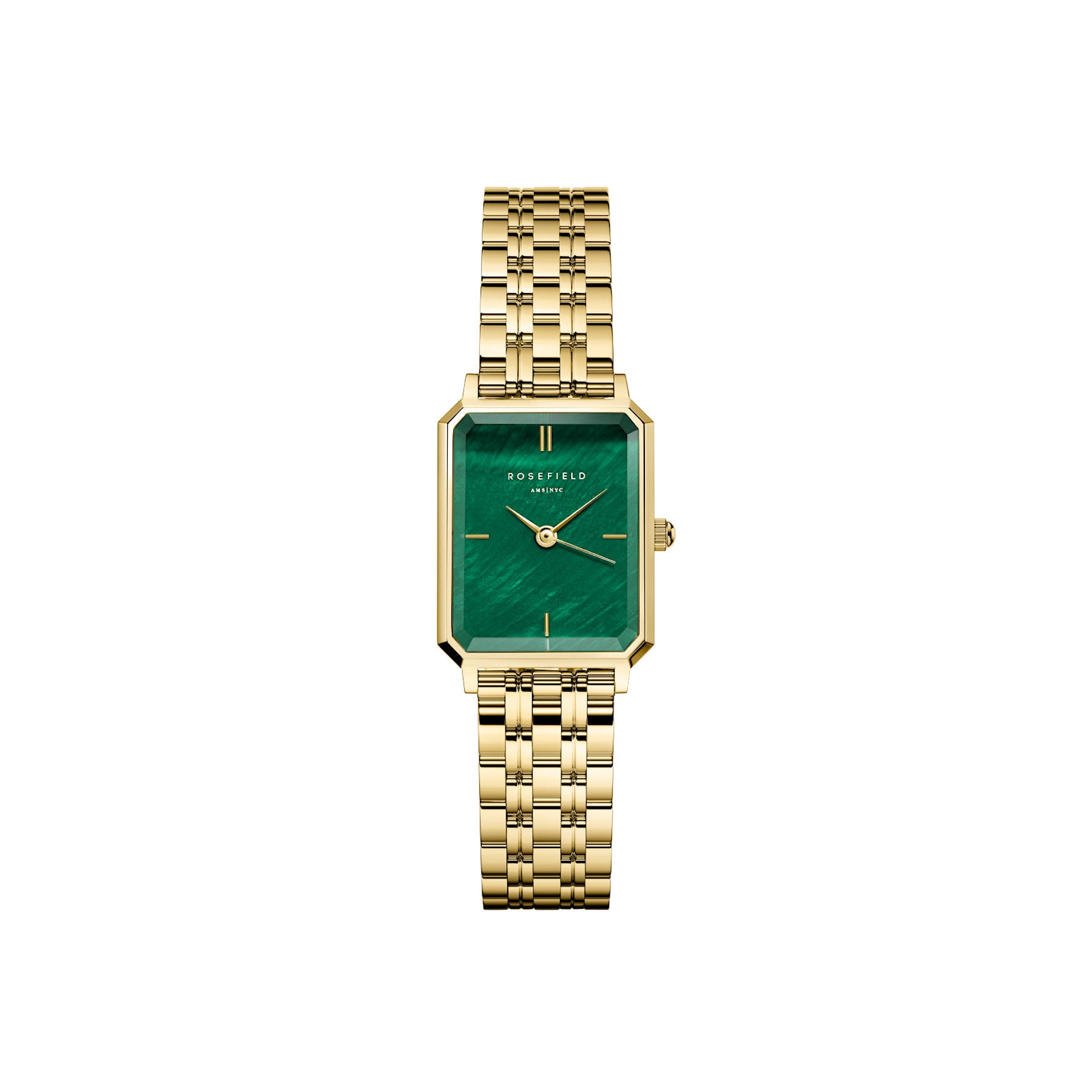 Rosefield Octagon XS Emerald Steel Gold