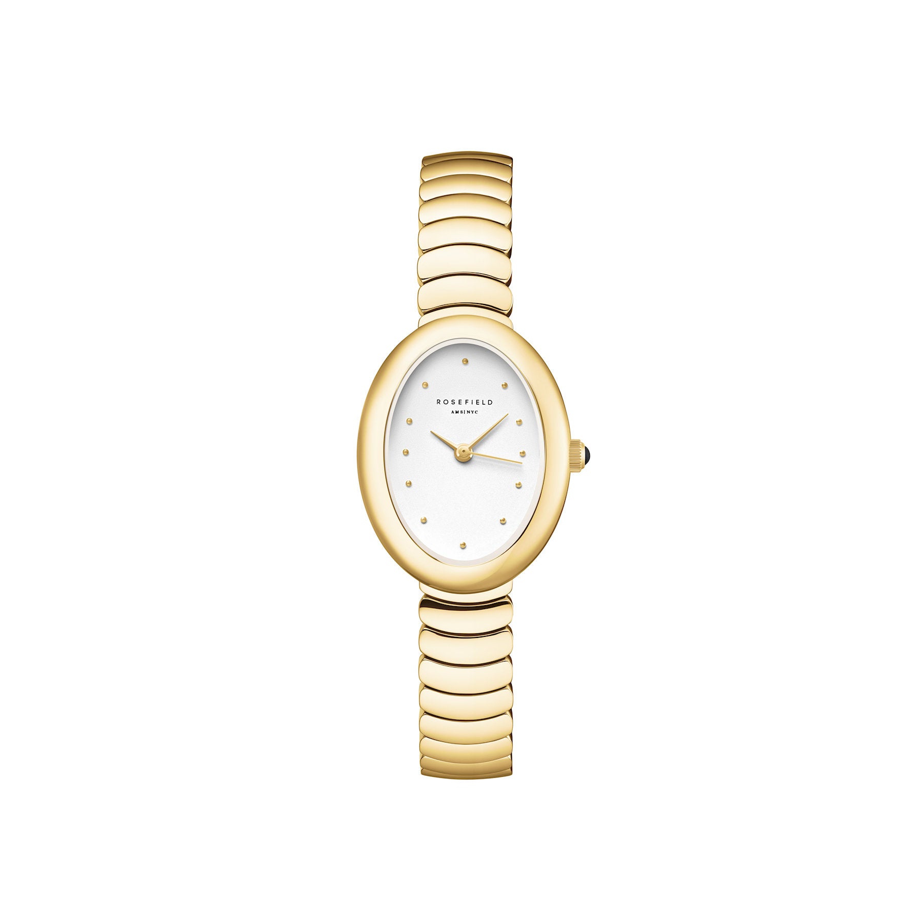 Rosefield Ovale White Matte SS Gold