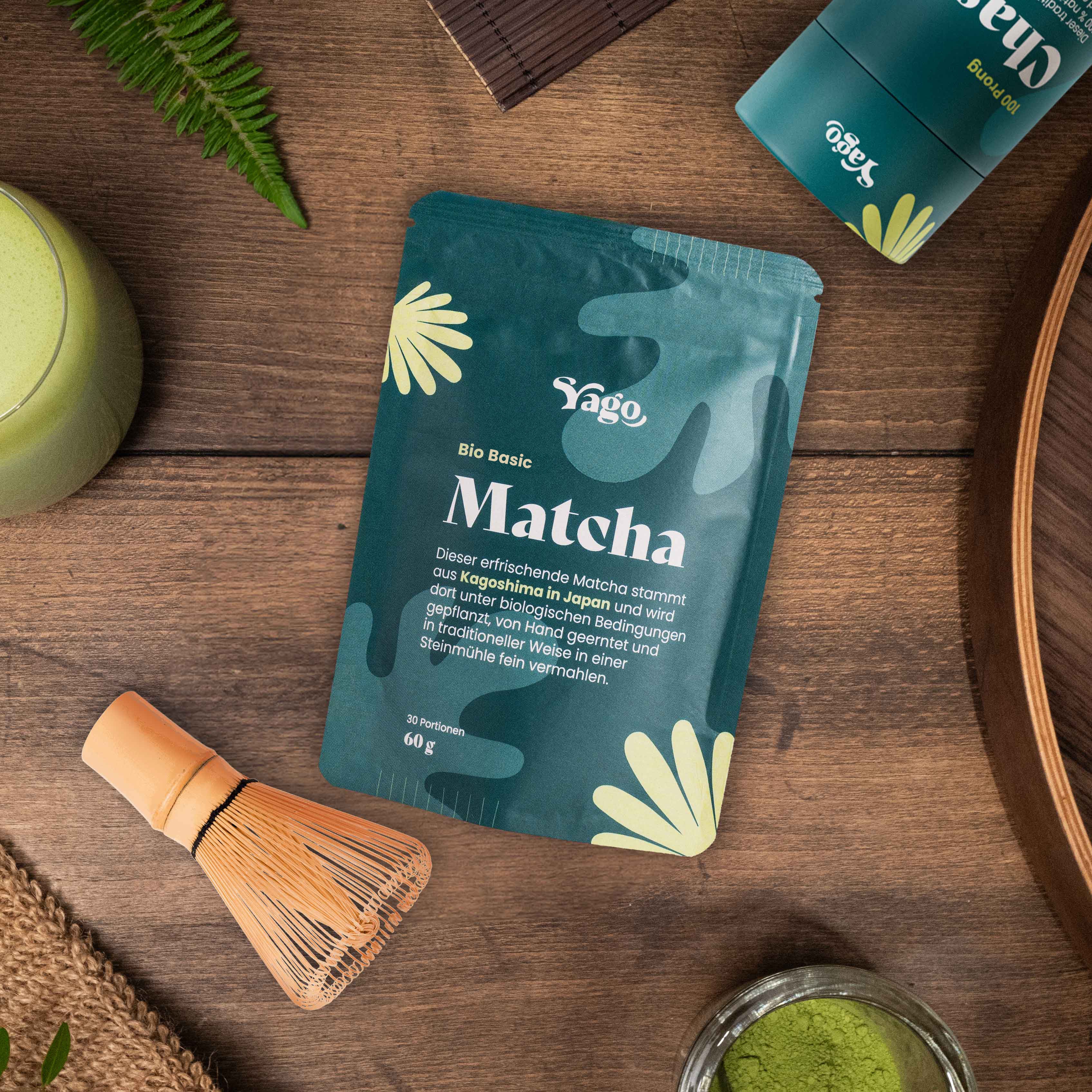 Yago Matcha Bio Matcha Tee Set «Basic» mit Chasen & Löffel