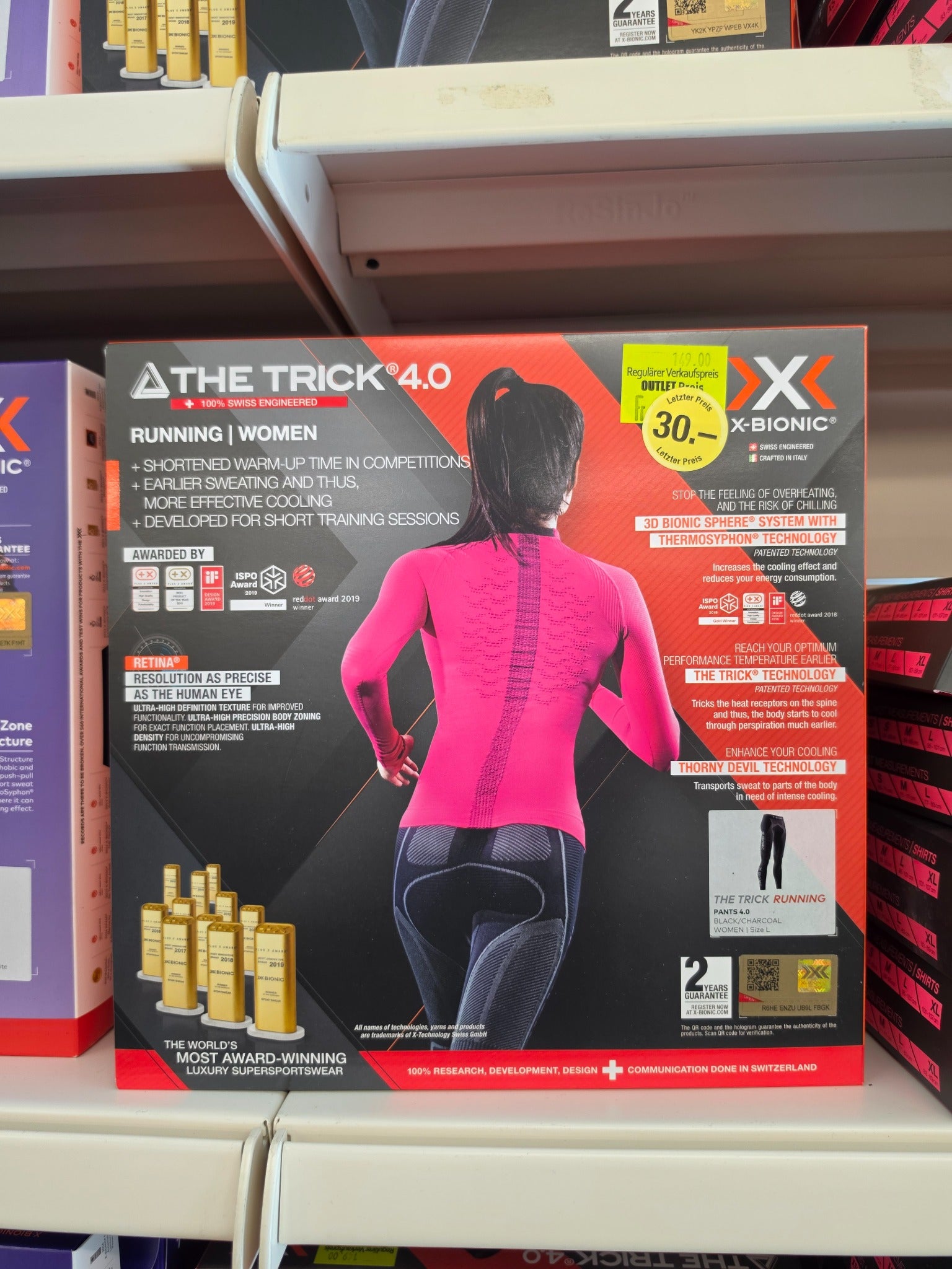 Originalverpackung der X-Bionic The Trick 4.0 Running Pants Damen