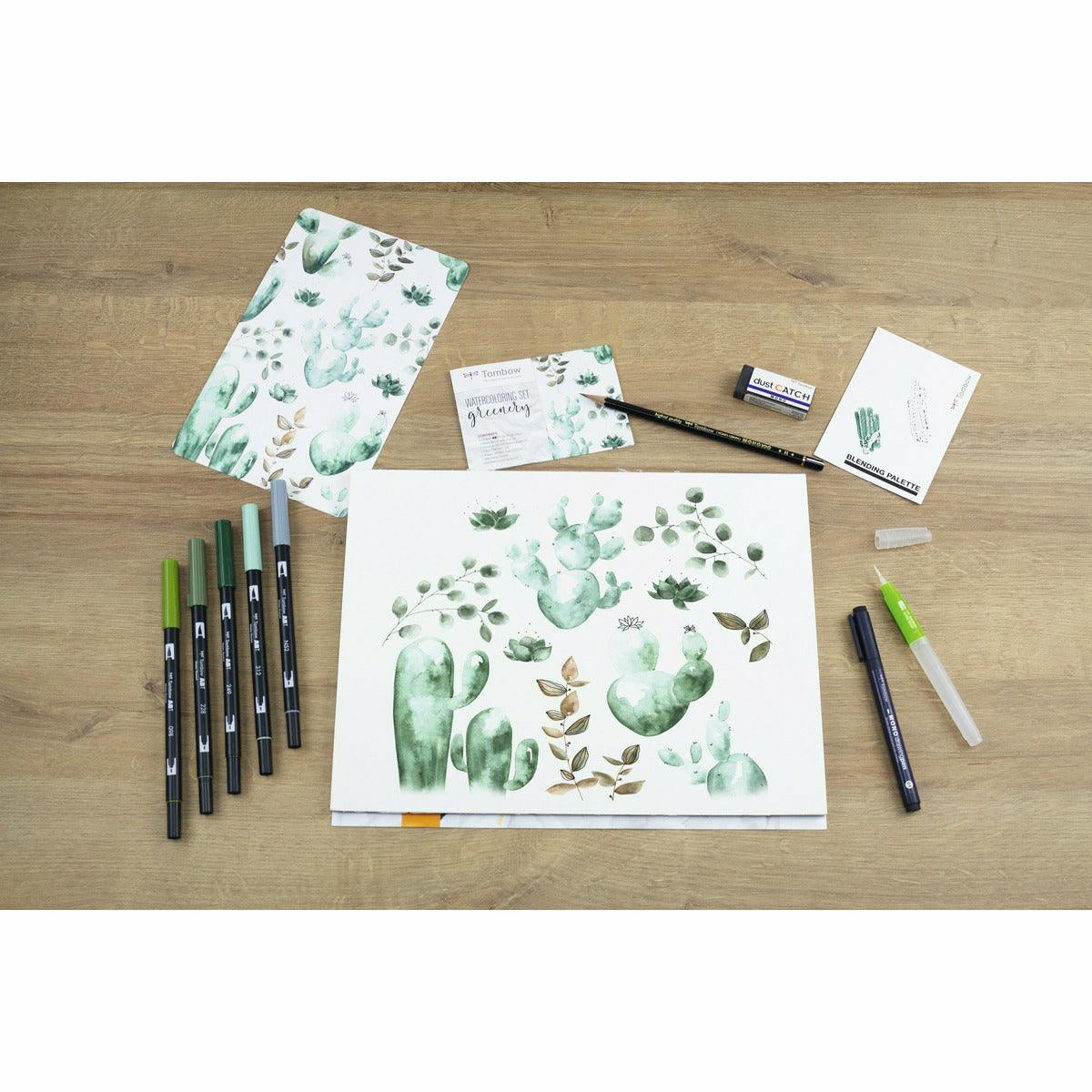 Watercolor Set Greenery im Outlet Sale