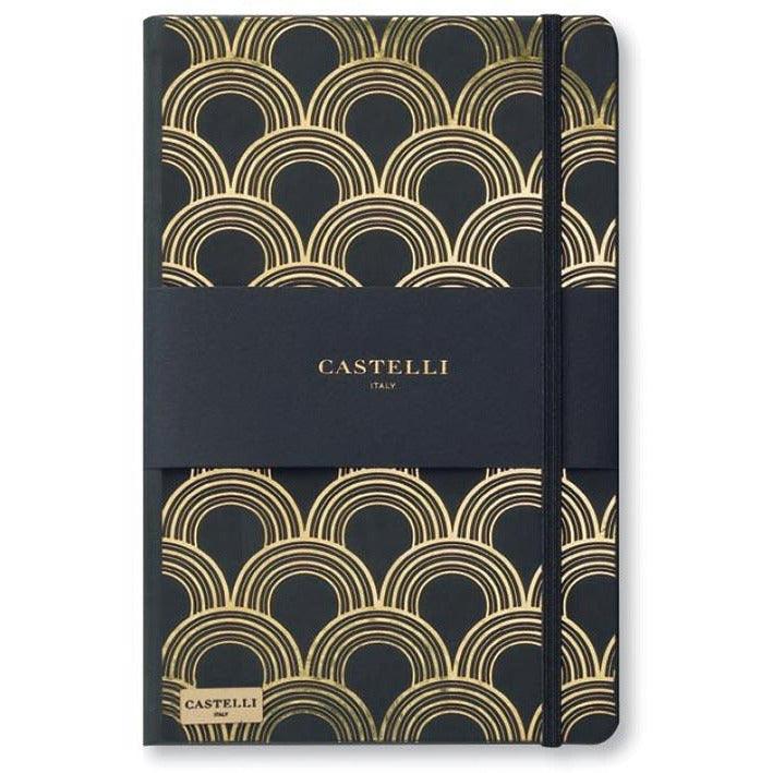Castelli Exklusiv Notizbuch Art Deco gold 13 x 21 cm im Outlet Sale